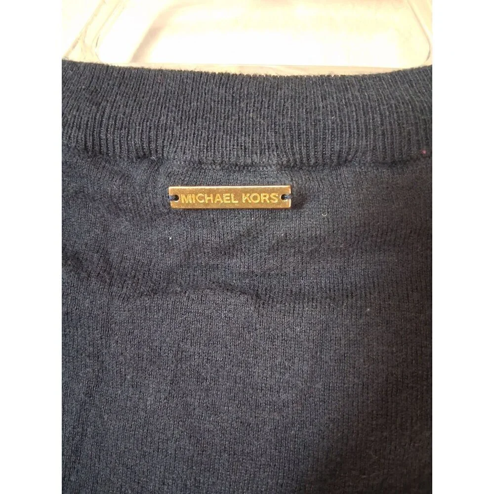 Michael Kors Knit Sweater Blouse Business Casual Boho Black Size Medium